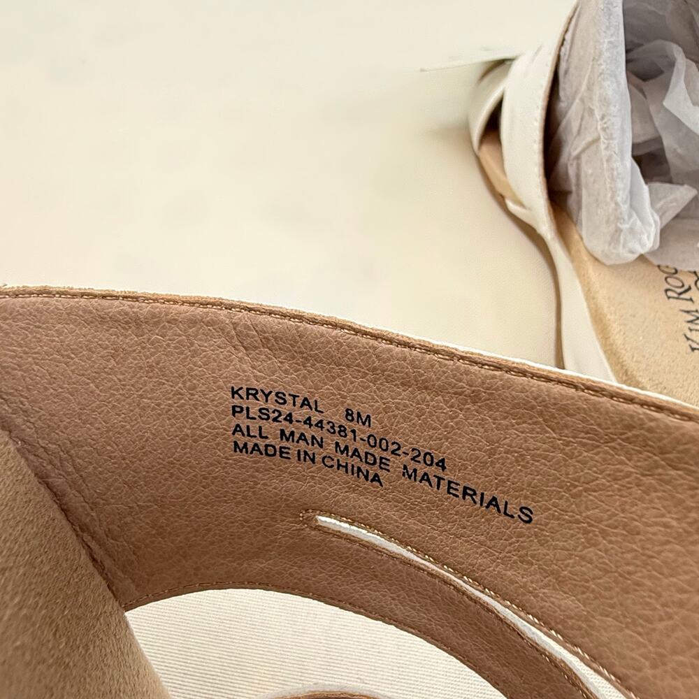 NIB Kim Roger’s Krystal White Slip On Ultra Comfort Wedge Sandals 8M Man Made - Picture 12 of 16